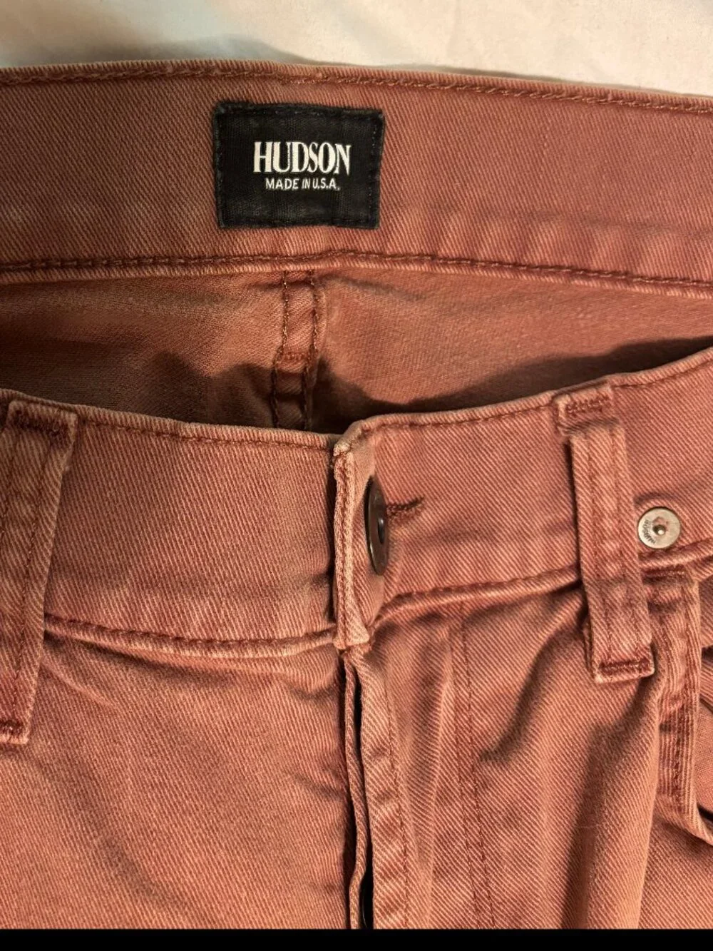 Hudson Jeans Men's Dusty Rose/Mauve Straight Leg Denim - Made in USA - Size 34